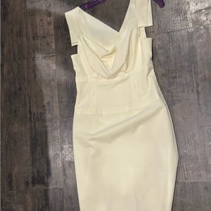 Elegant Cream Sleeveless Dress